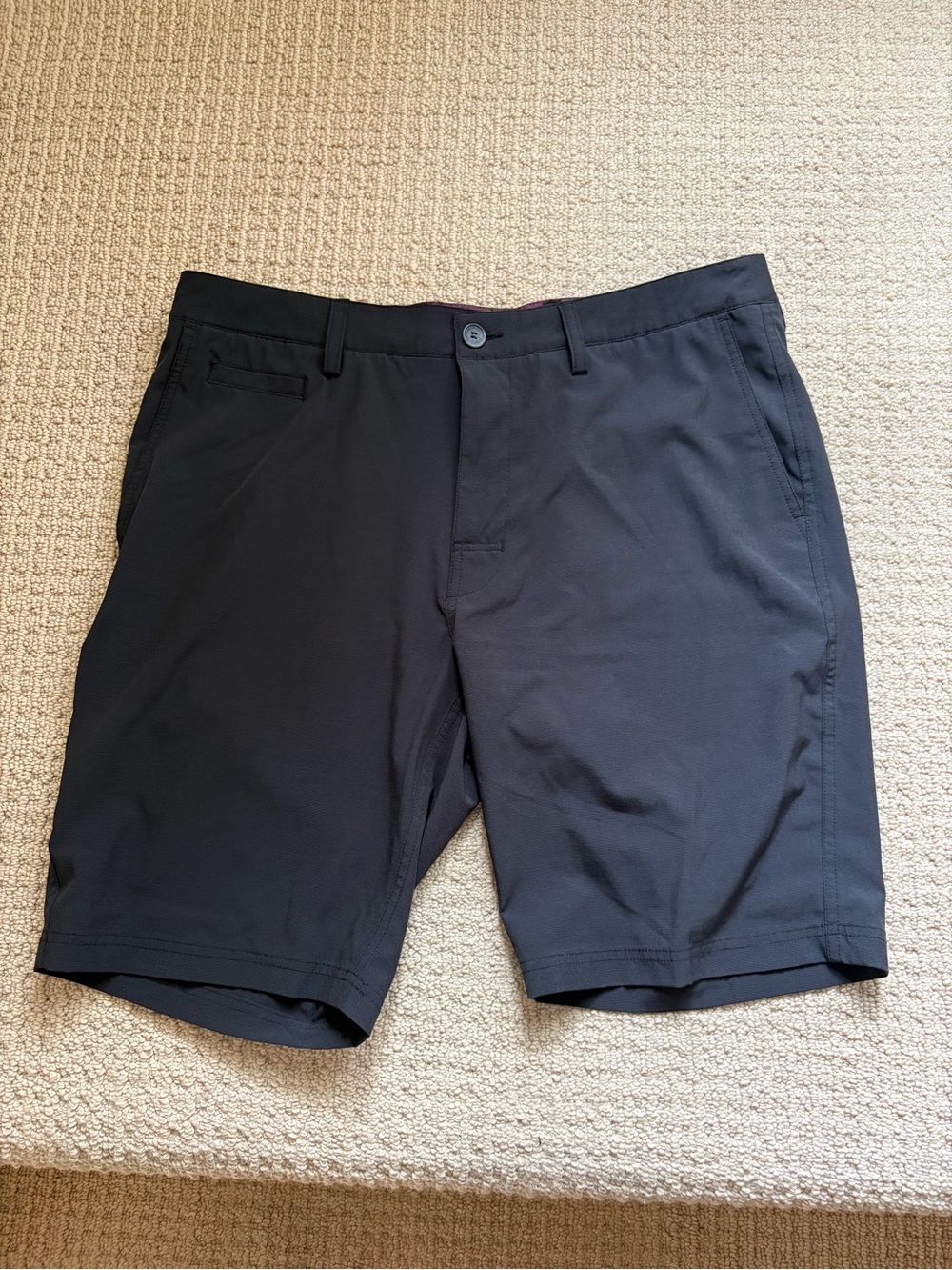 7 Diamonds Men's Black Flat Front Performance Shorts